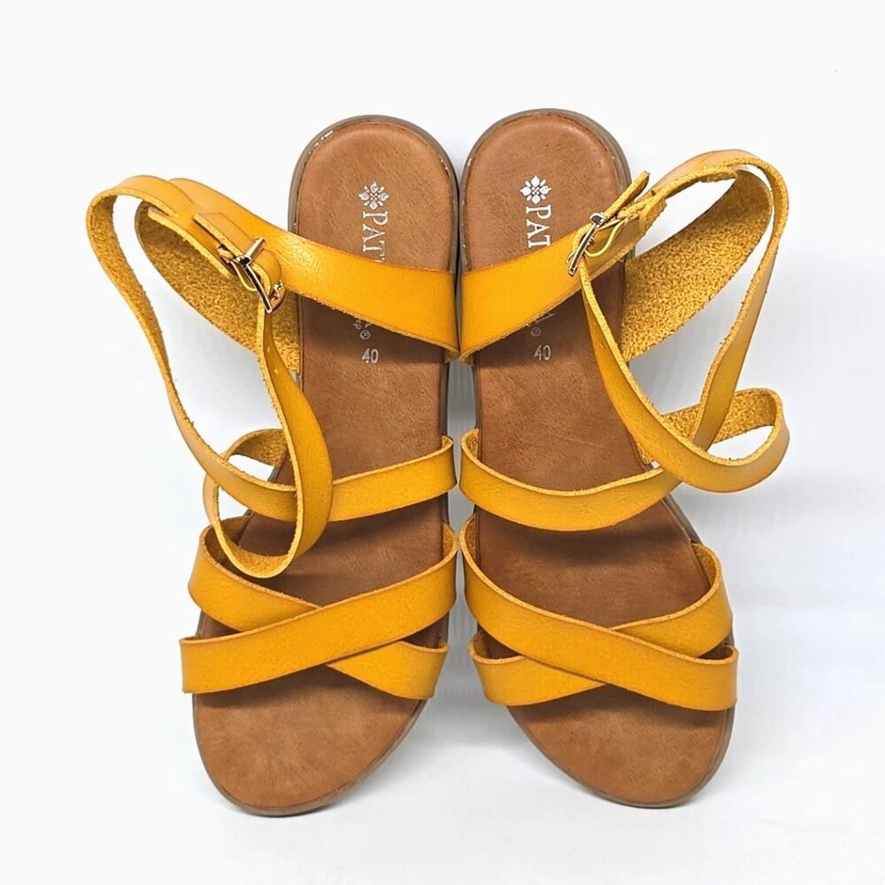 Patrizia by Spring Step ANGHAL Golden Tan Strappy Sandals Women's Size US 9.5 - Picture 10 of 12